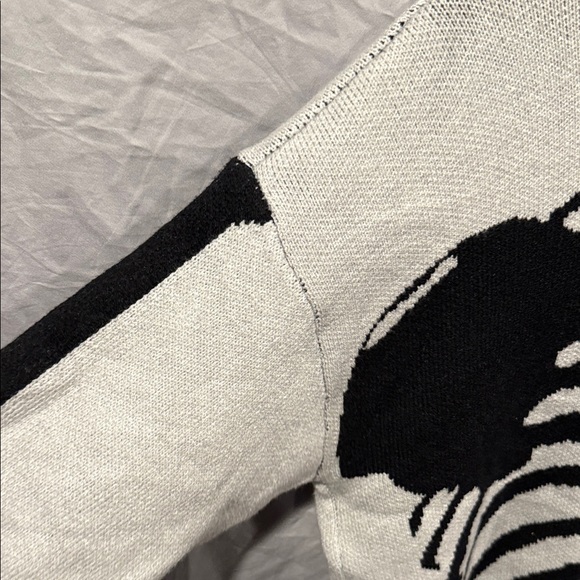 Women's Skeleton Cardigan Sweater - Black & White - Picture 10 of 15